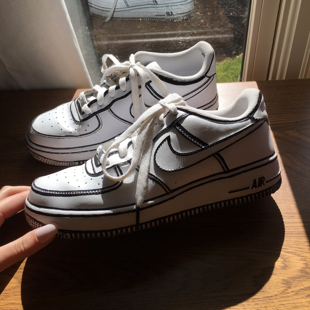 Painted Nike Air Force 1 Lows WOMENS 8